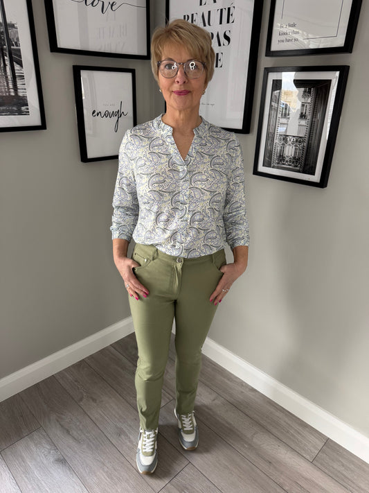 Khaki Straight Trousers