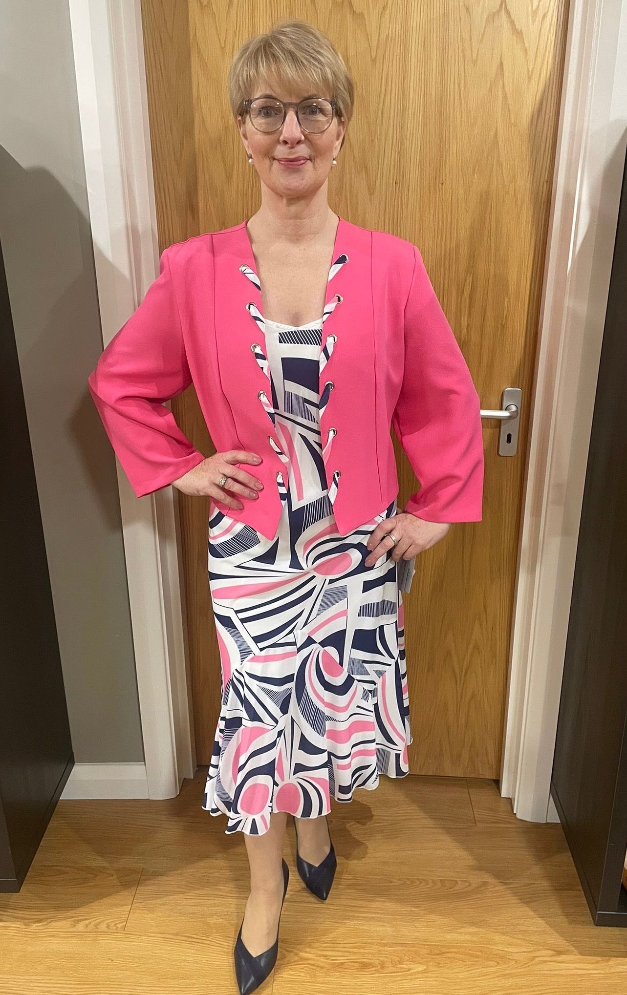 Glitz Cerise/Navy Geo Two Piece