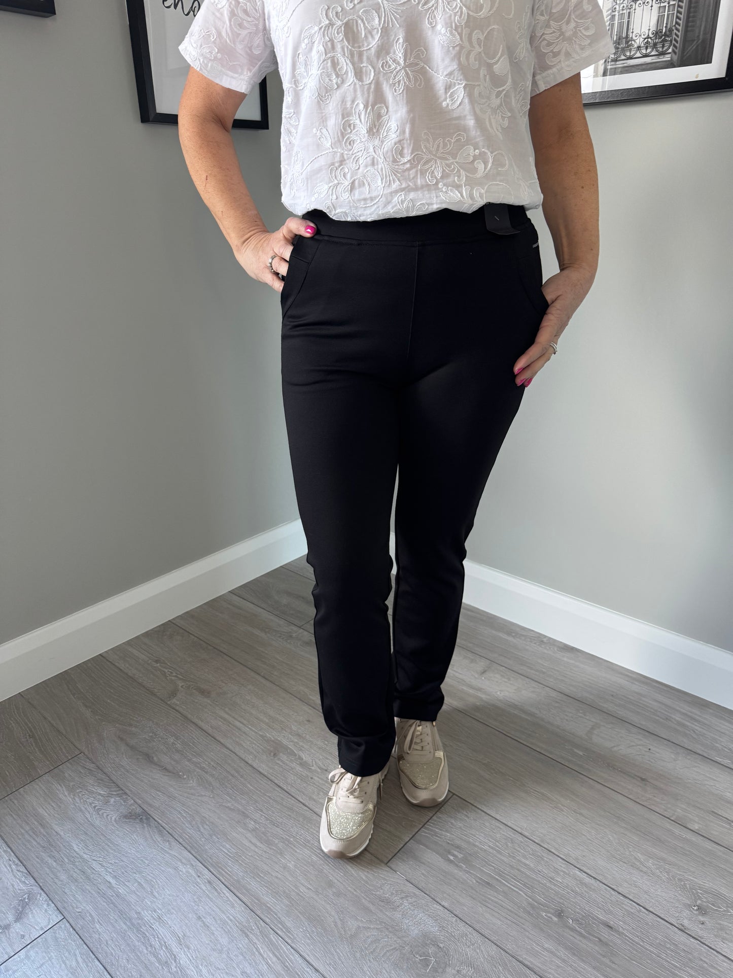 Claudia C Black Pull On Joggers