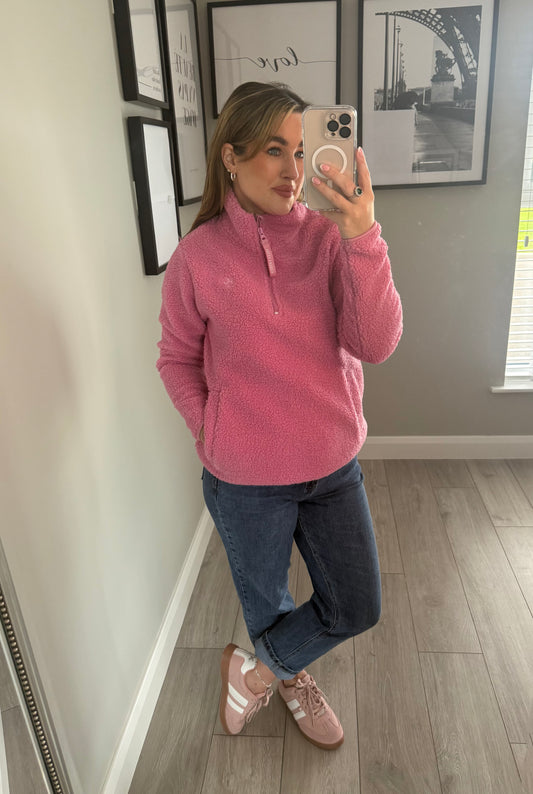 Relax & Renew Julia Pink Half Zip Fleece