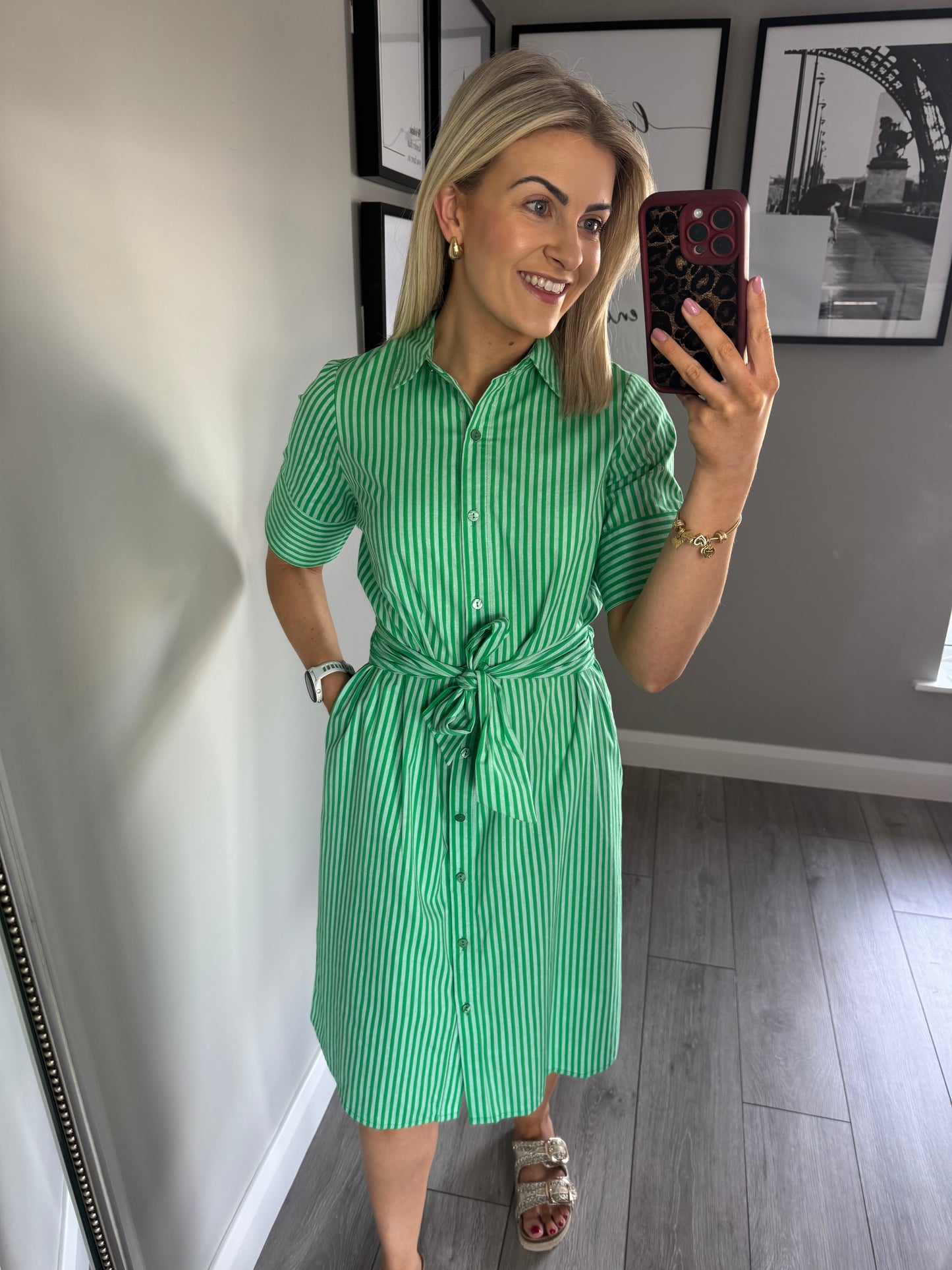 Rant & Rave Alicia Green Shirt Dress