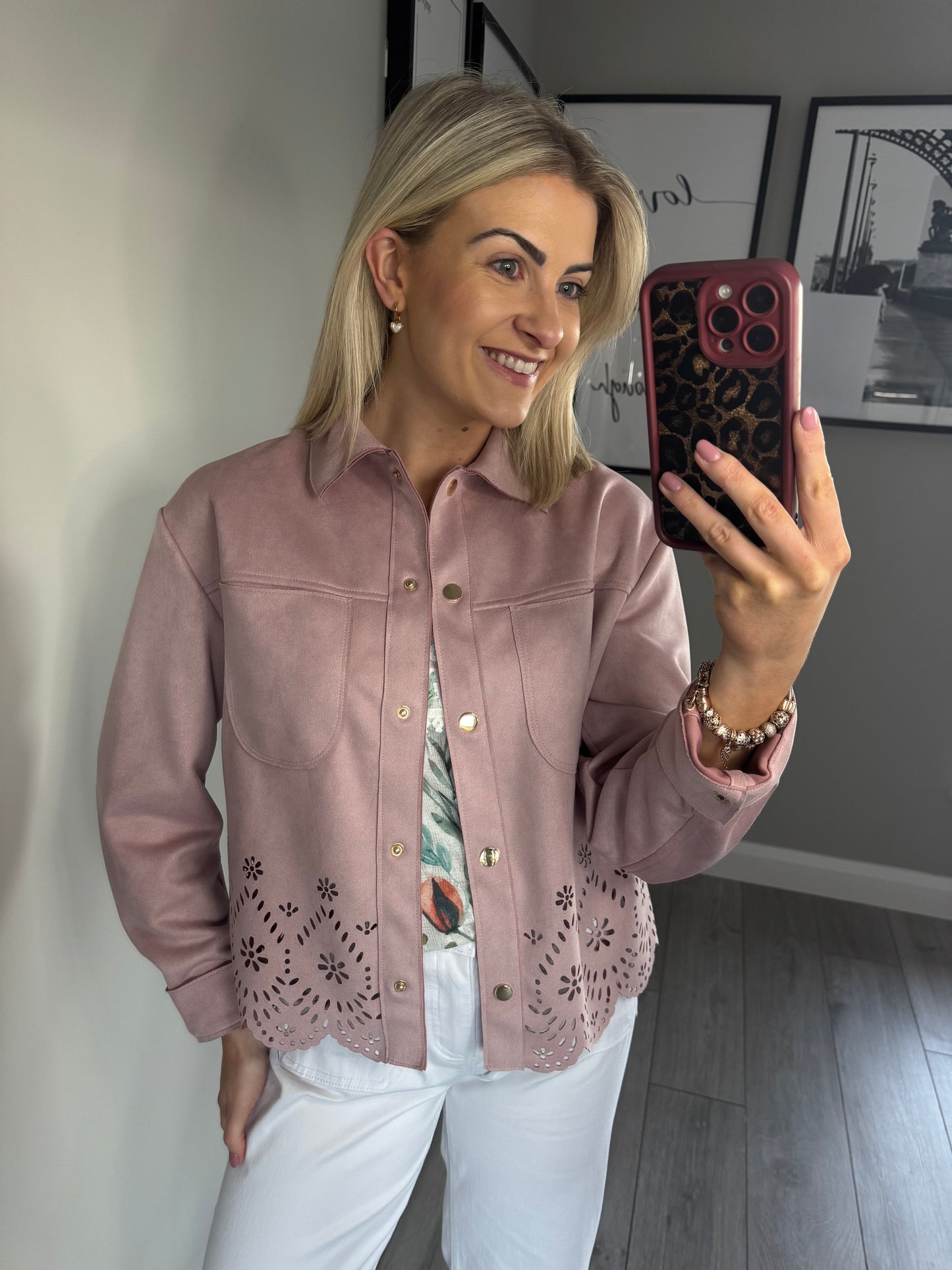 Pink Suedette Jacket