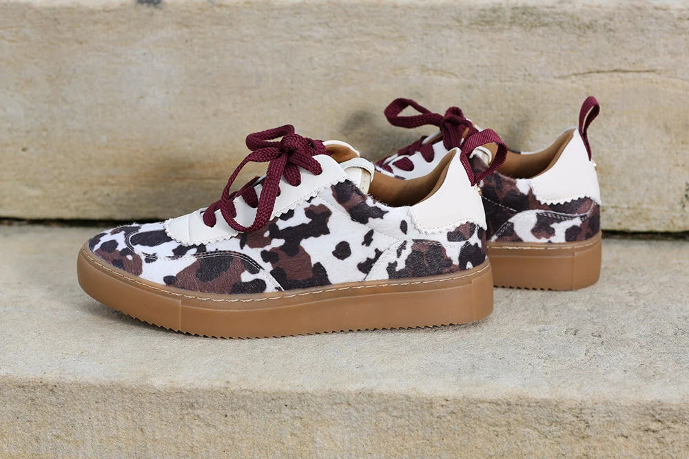 Rant & Rave Ciara Cow Print Trainer