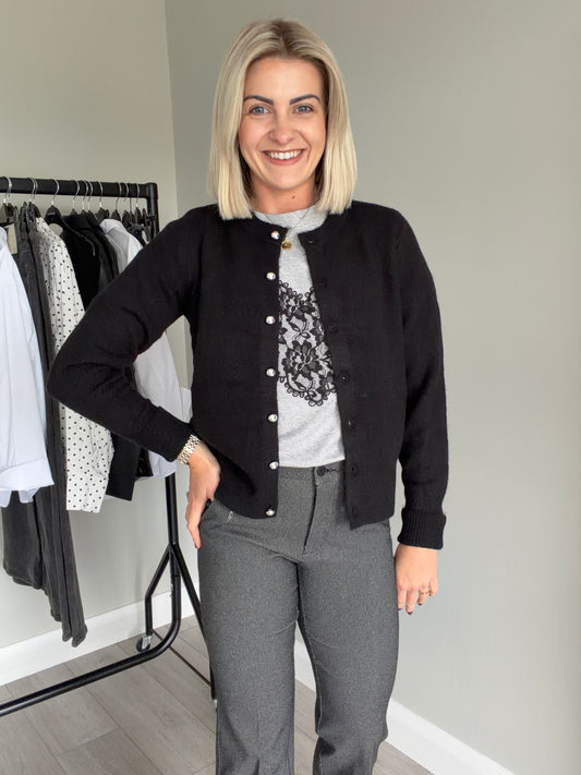 Kaffe KAniel Black Knit Cardigan