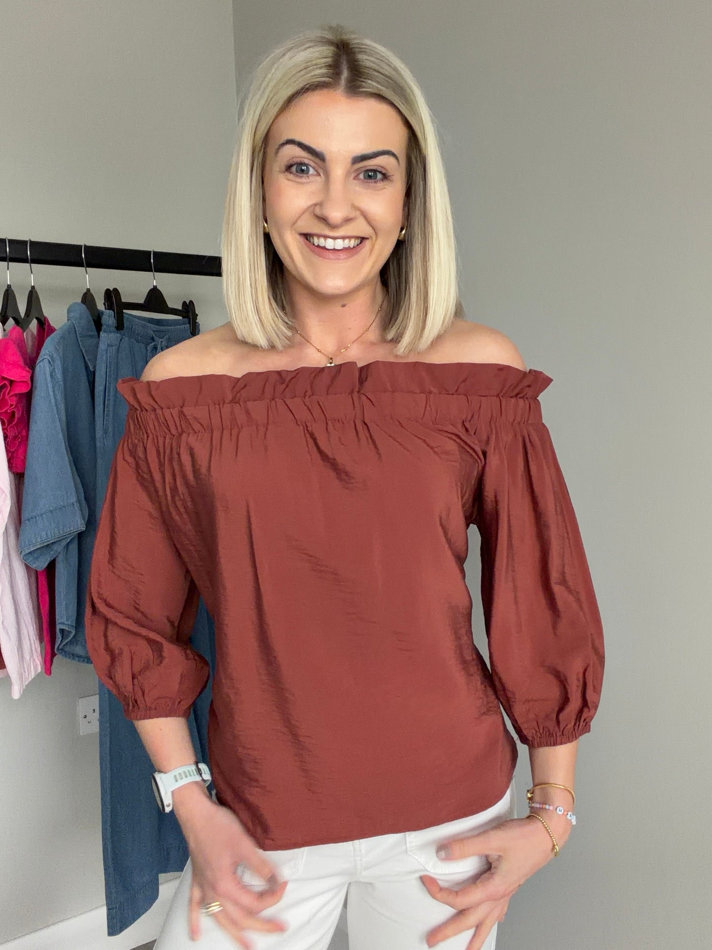 Kaffe KAneema Henna Off Shoulder Blouse