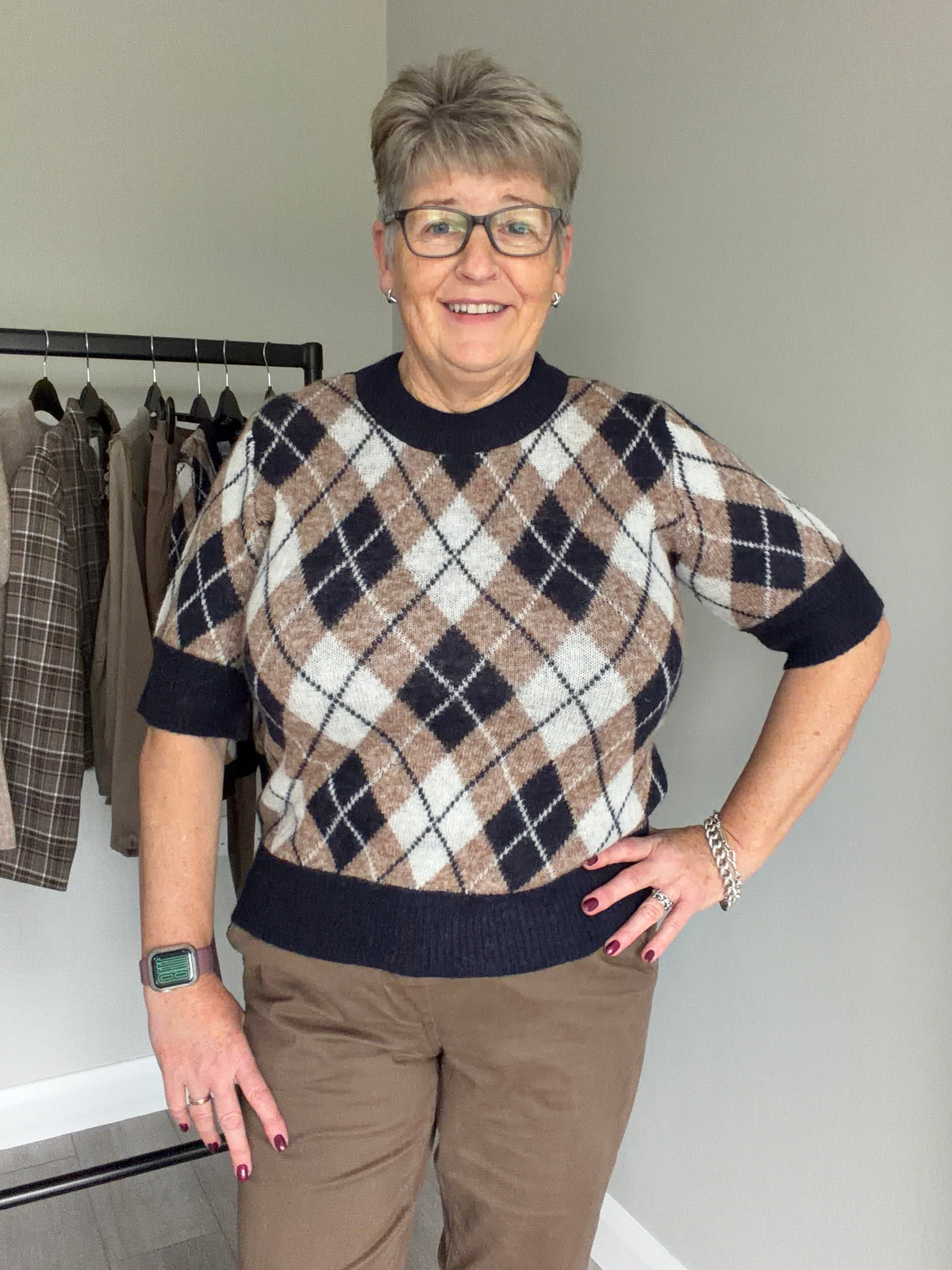Kaffe KAharlow Navy/Taupe Pullover