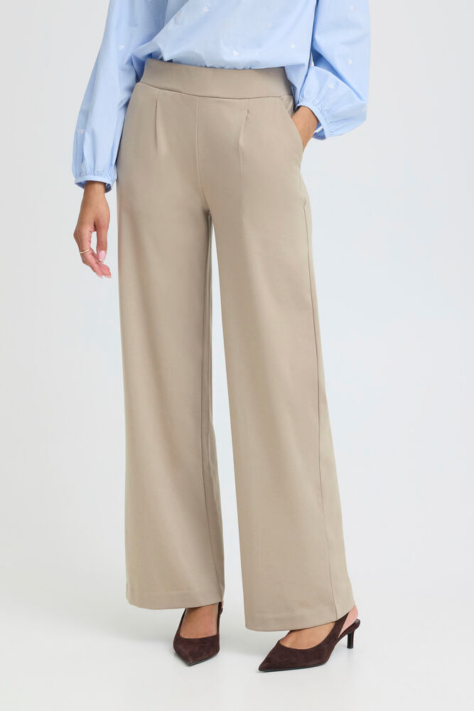 B.Young BYrizetta Beige Wide Leg Pants