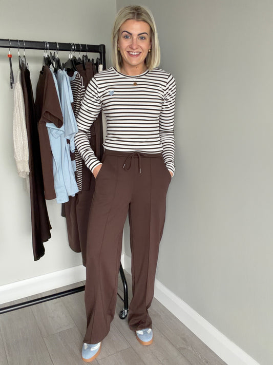 Kaffe KAjenny Coffee Bean Straight Leg Pants