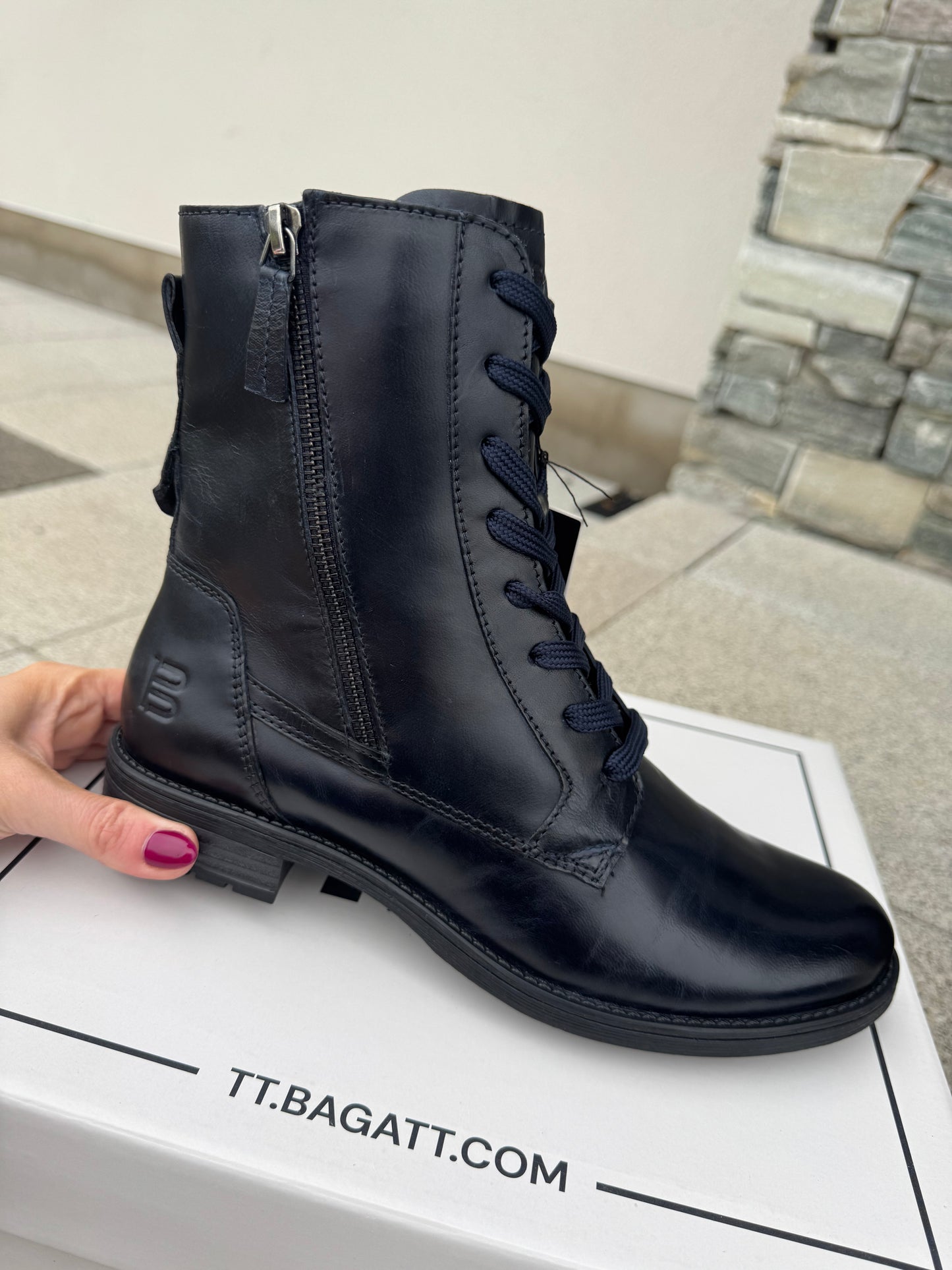 Bagatt Navy Lace Up Boot
