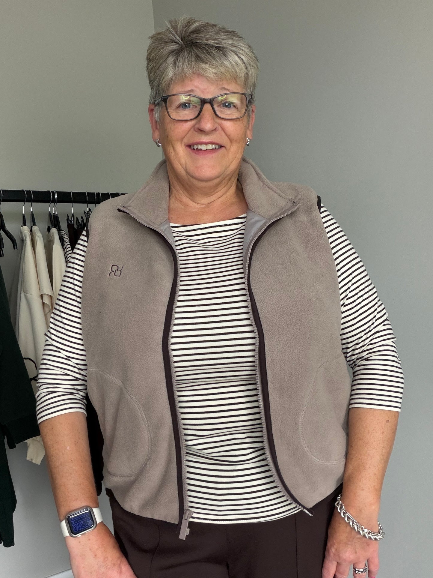 Relax & Renew Tilly Taupe Borg Gilet