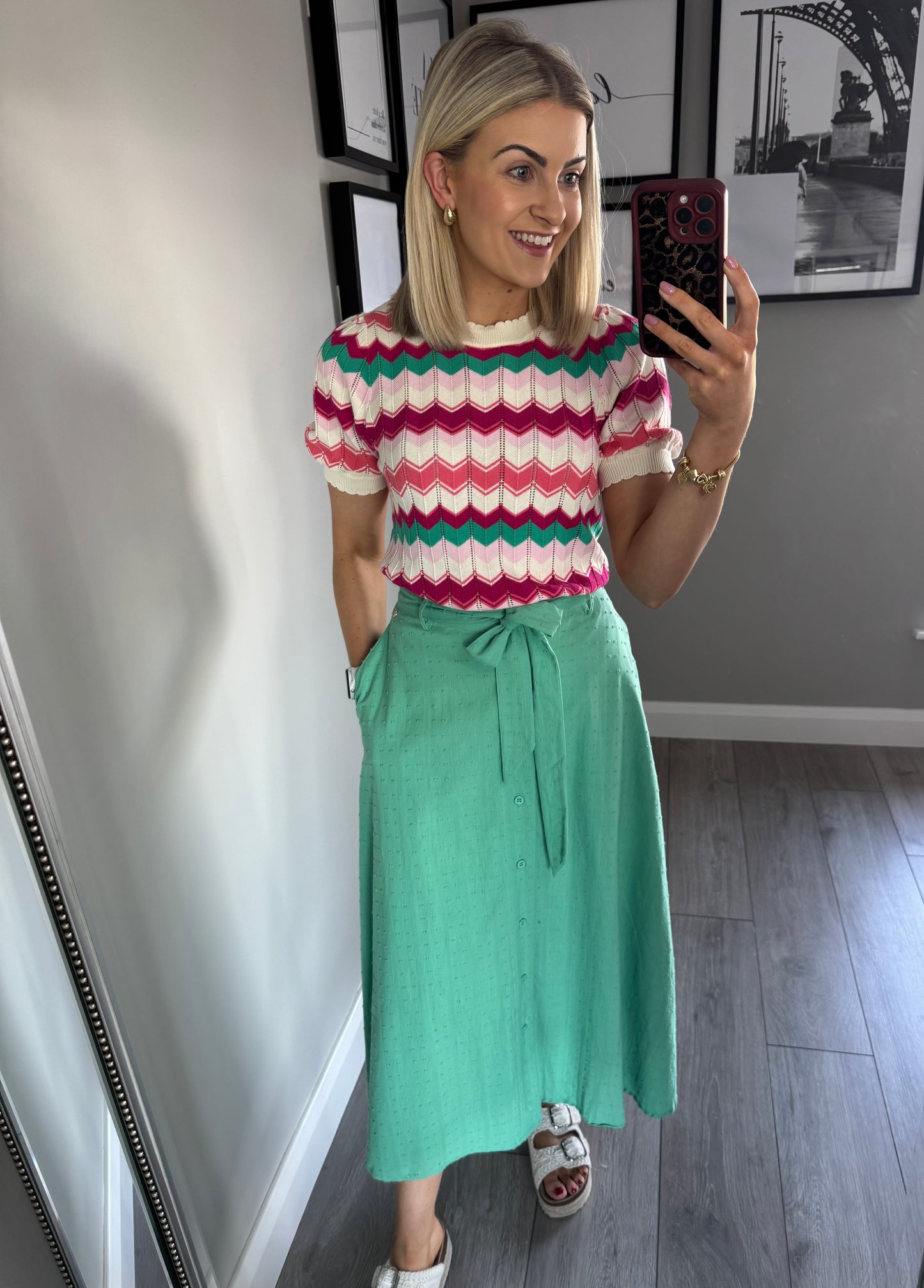 Rant & Rave Ariela Green A Line Skirt