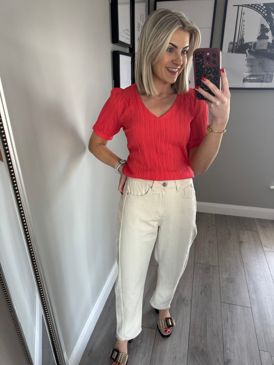 Rant & Rave Dea Ecru Barrel Jean