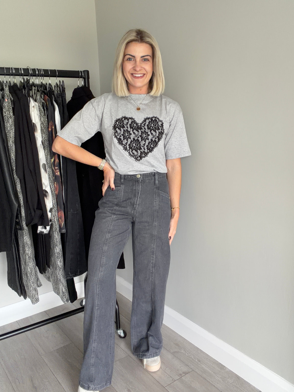 Rant & Rave Lily Grey Wide Leg Jean
