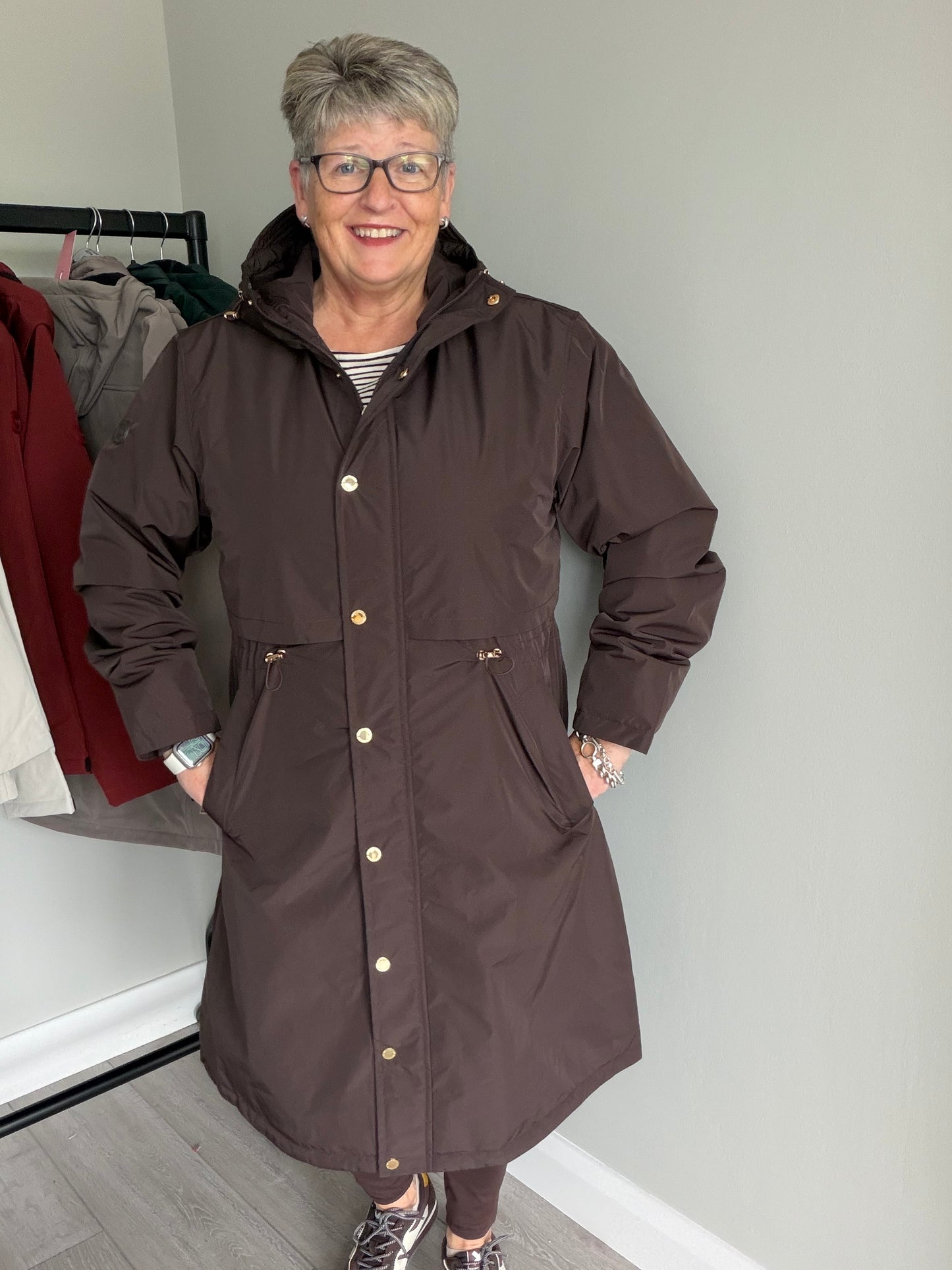 Relax & Renew Becca Chocolate Water Repellent Coat