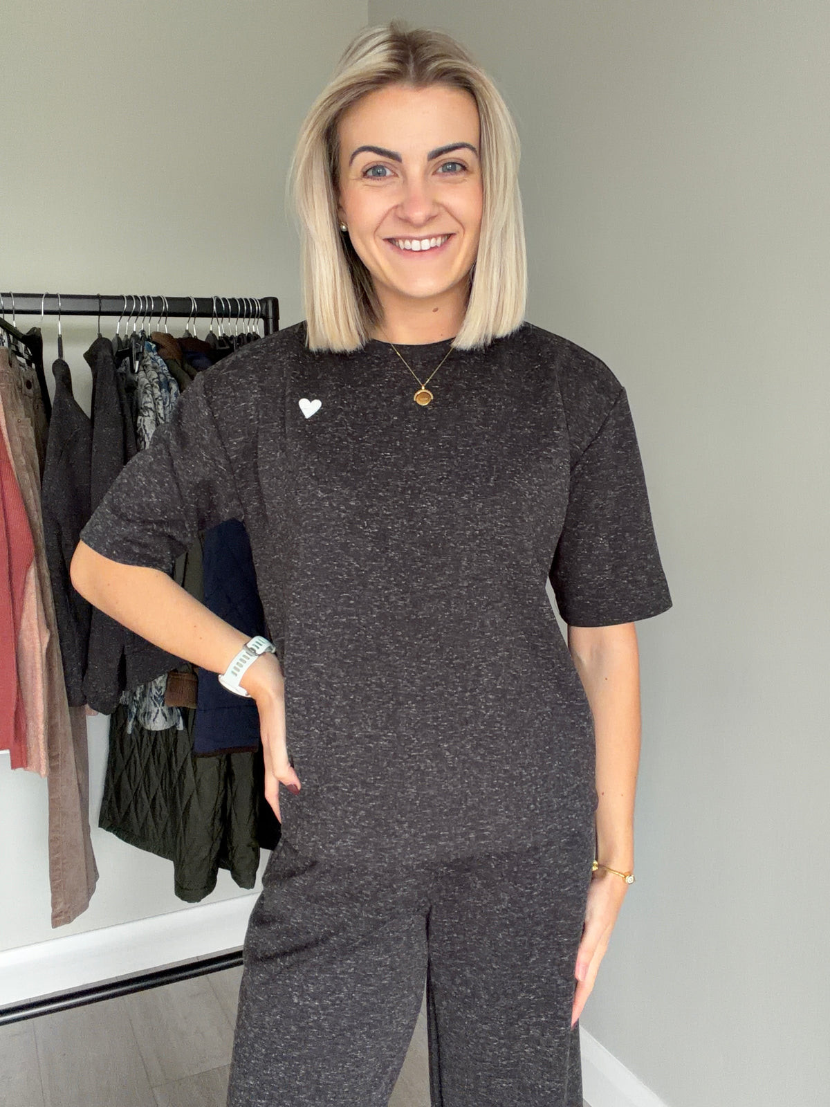 Kaffe KAleslie Grey Melange T-Shirt