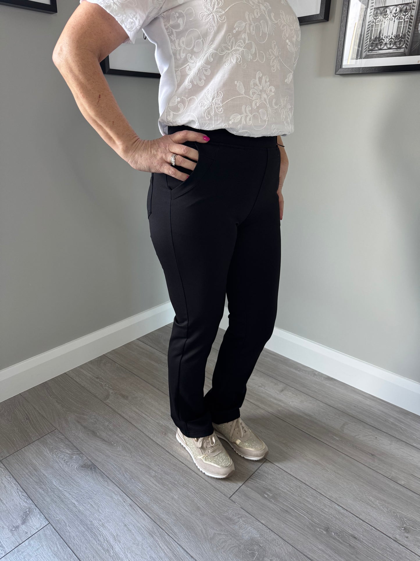 Claudia C Black Pull On Joggers
