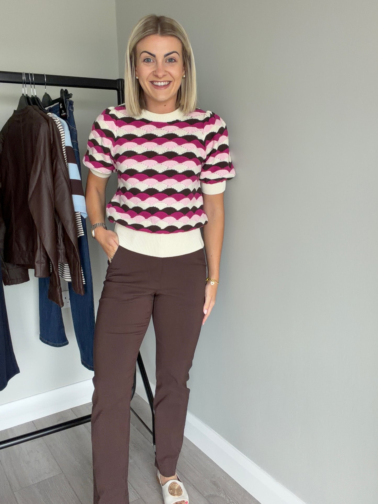 B.Young BYdixi Brown Straight Trousers