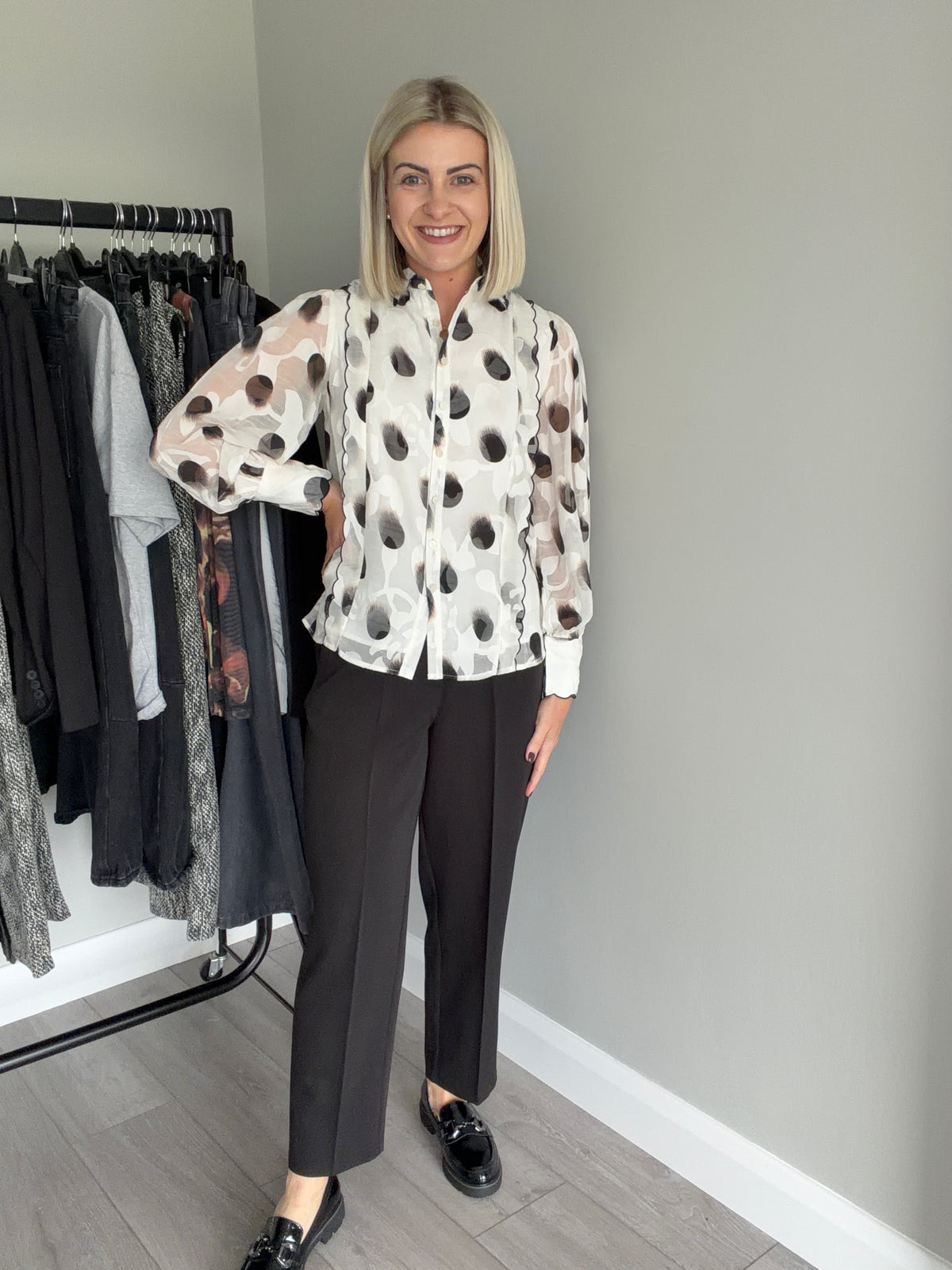 Kaffe KAheather Black Elasticated Cropped Trousers