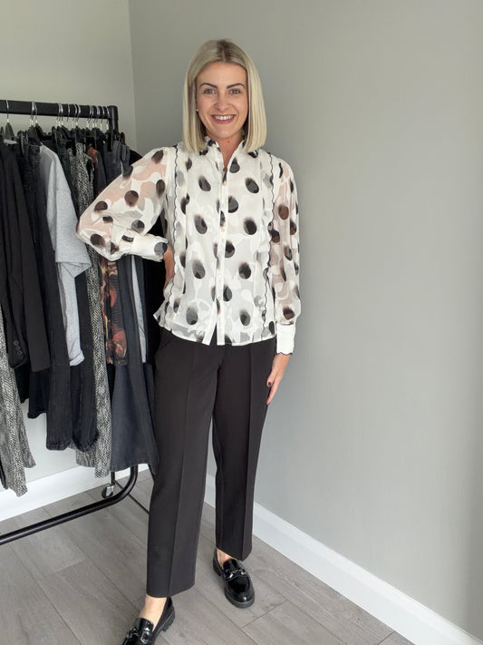 Kaffe KAheather Black Elasticated Cropped Trousers