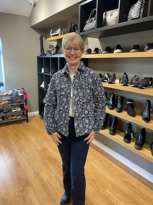 Adini Shree Navy Quilted Shacket