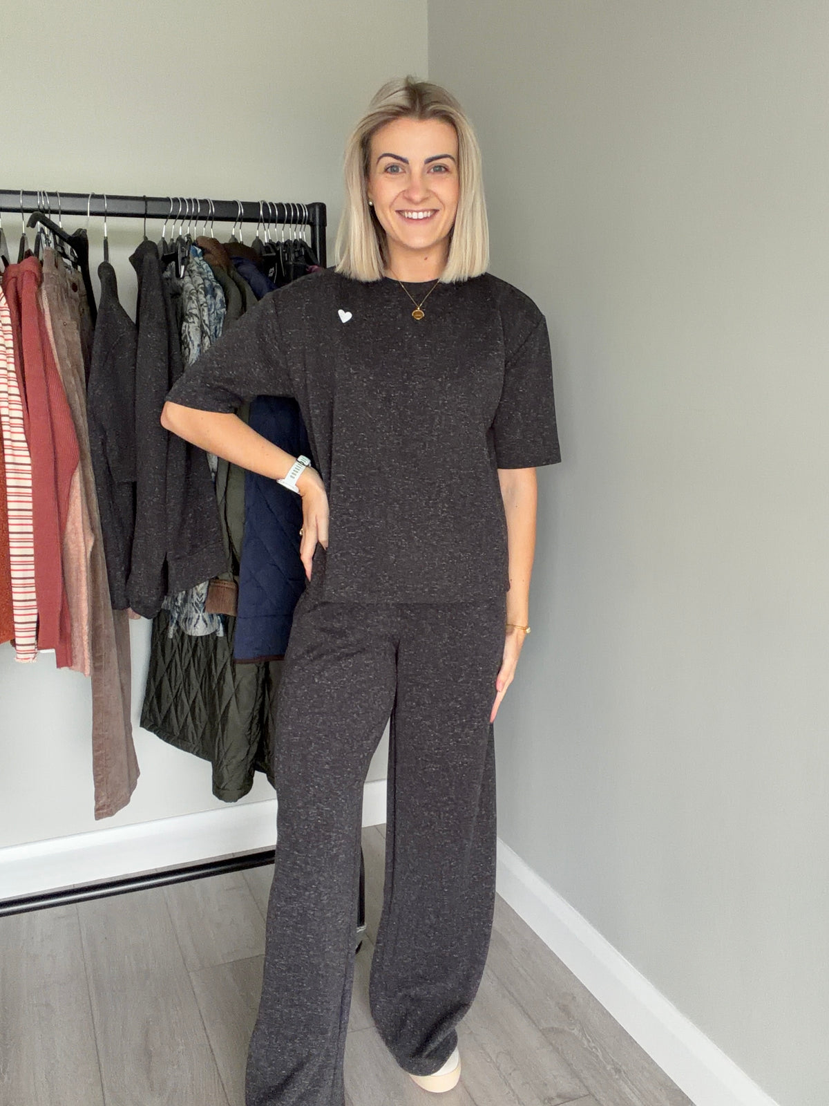 Kaffe KAleslie Grey Melange Joggers