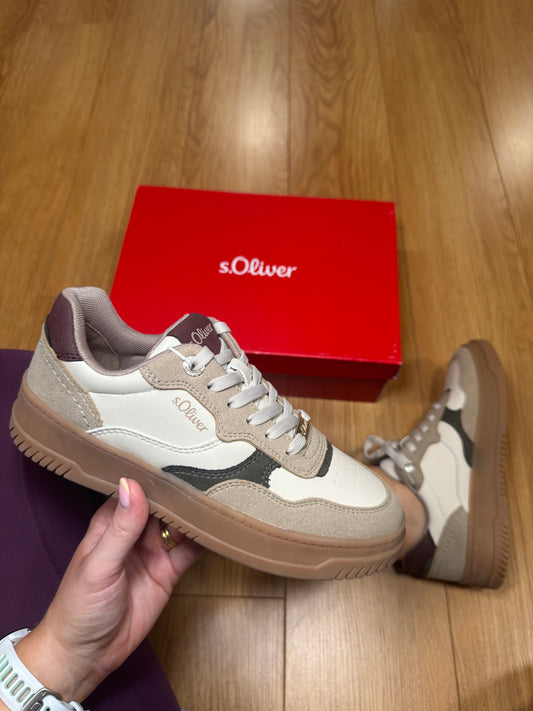 S.Oliver Beige Comb Gum Trainer