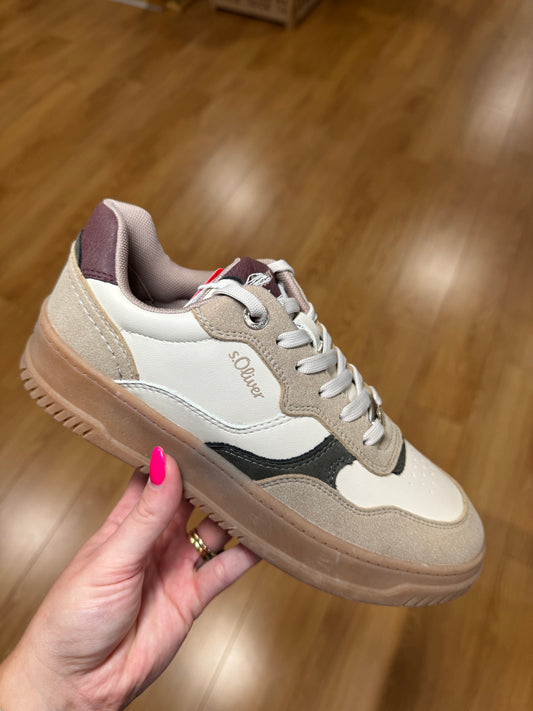 S.Oliver Beige Comb Gum Trainer