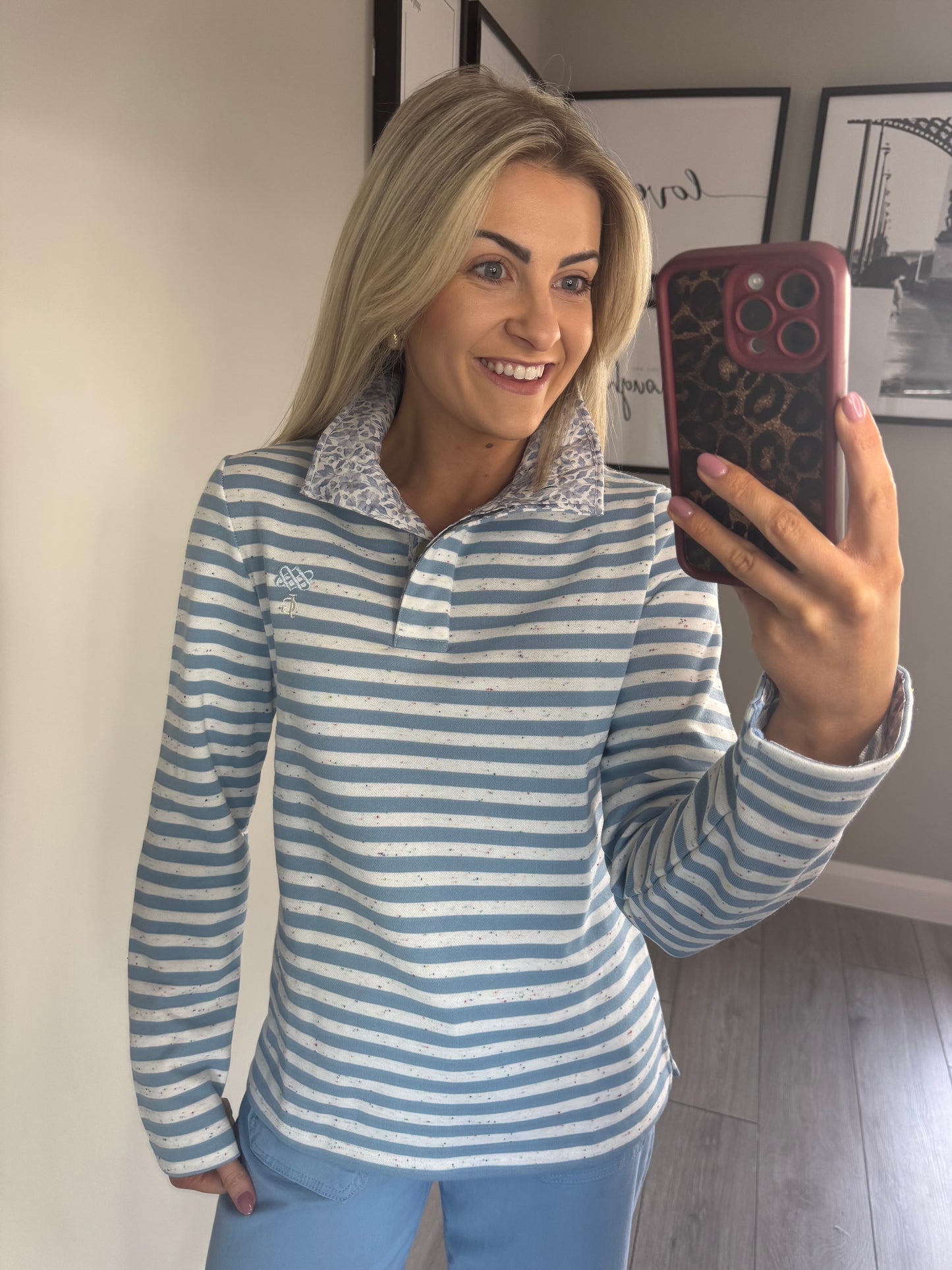 Blue/White Stripe Sweatshirt