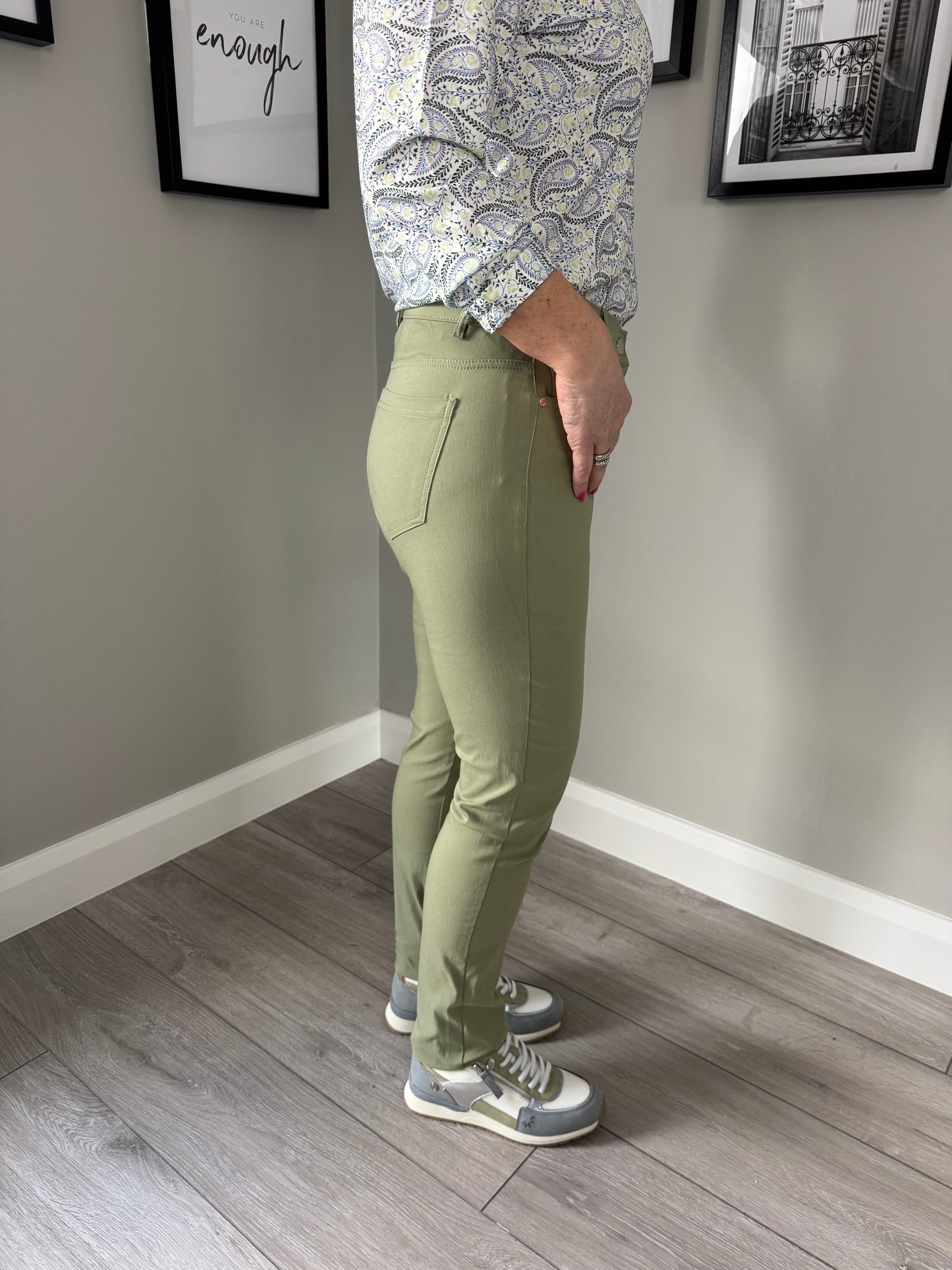 Khaki Straight Trousers