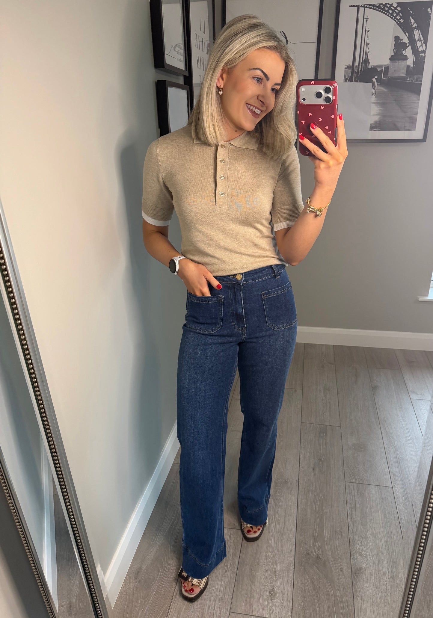 Rant & Rave Cristal Mid Wash Wide Leg Jean