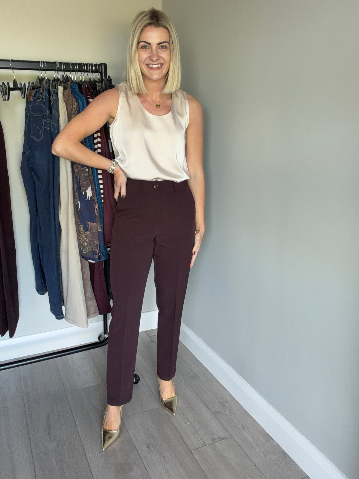 Rant & Rave Valerie Aubergine Slim Trouser