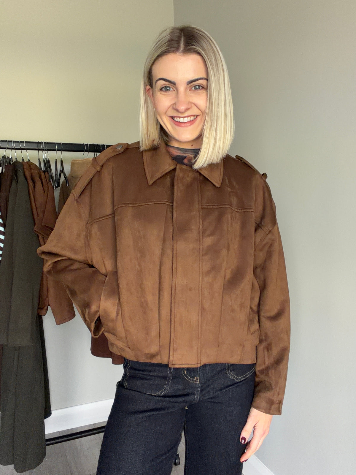 Kaffe KAgalilea Brown Suede Jacket