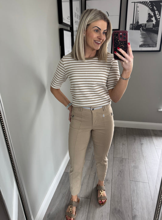 Pinns Latte Stripe 7/8 Trouser