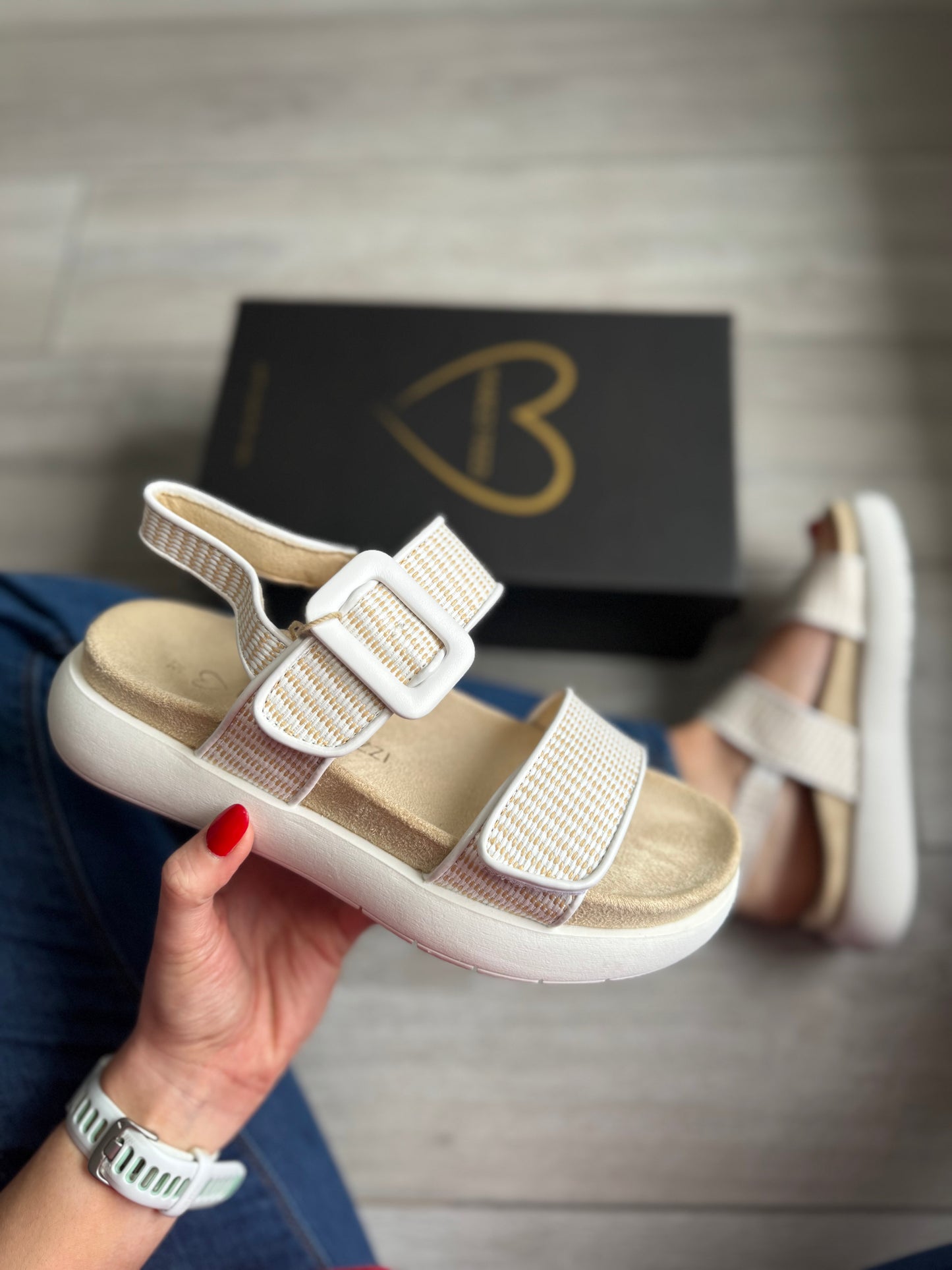 Marco Tozzi White Comb Sandal
