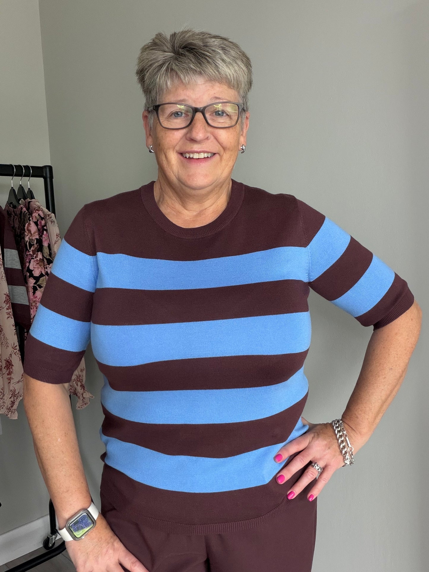 Kaffe KAlizza Fudge/Provance Striped Pullover