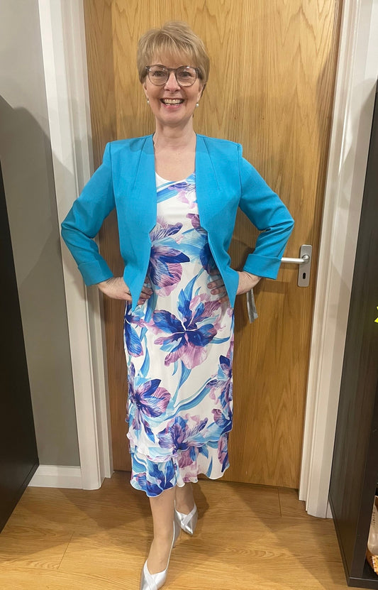 Glitz Turquoise Multi Floral Two Piece