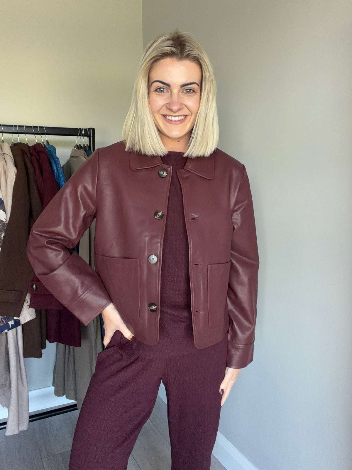 Rant & Rave Adele Burgundy Leather Jacket