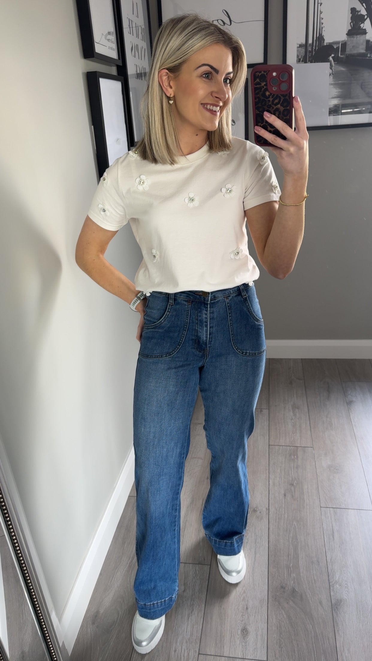 Rant & Rave Janette Mid Wash Wide Leg Jean