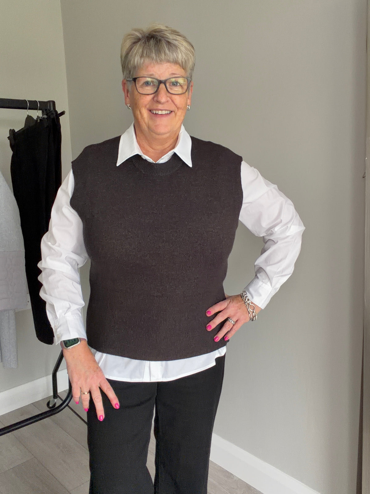 Kaffe KAbarbara Dark Grey Melange Knit Vest