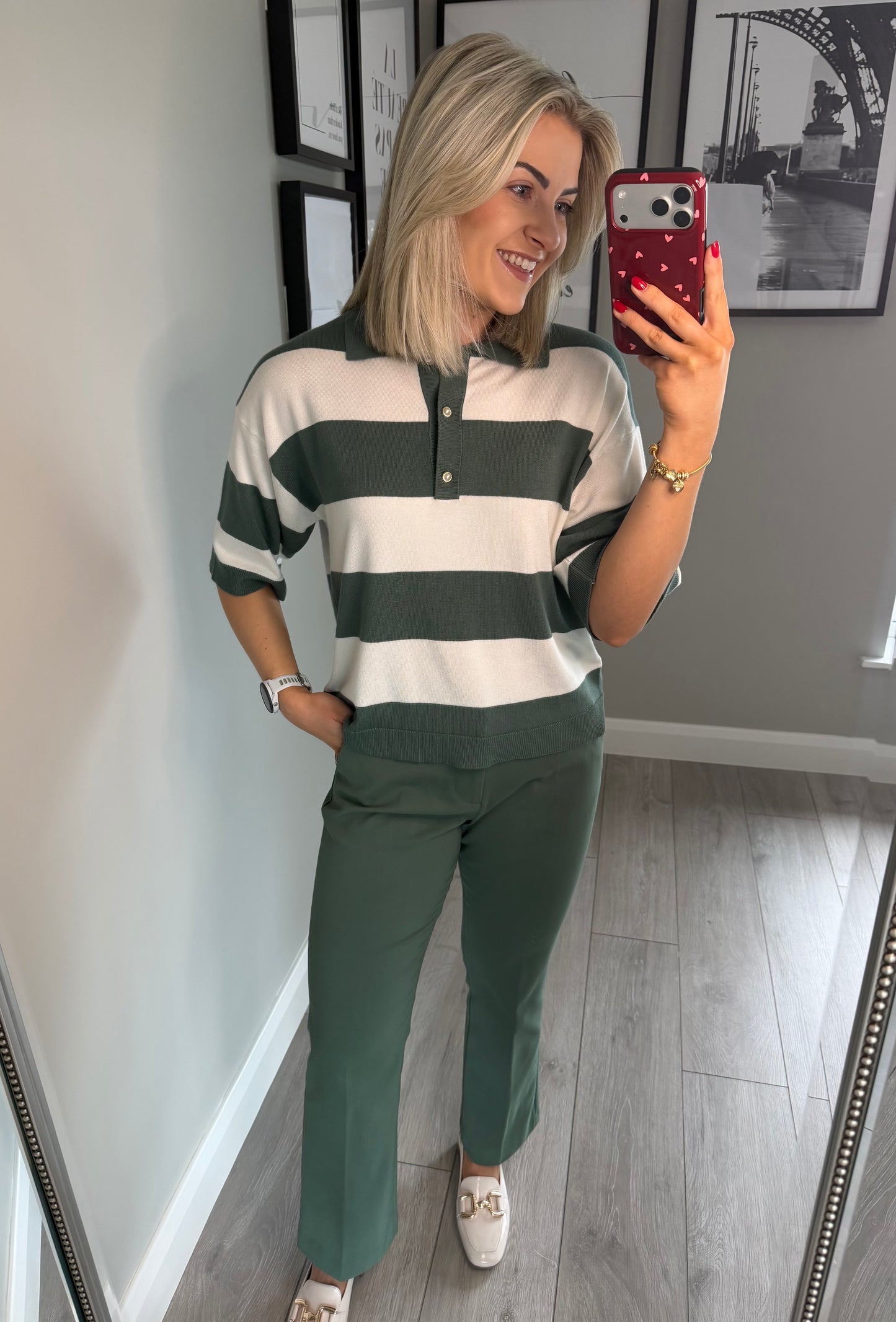 Freequent Forest Green Bootcut Trousers