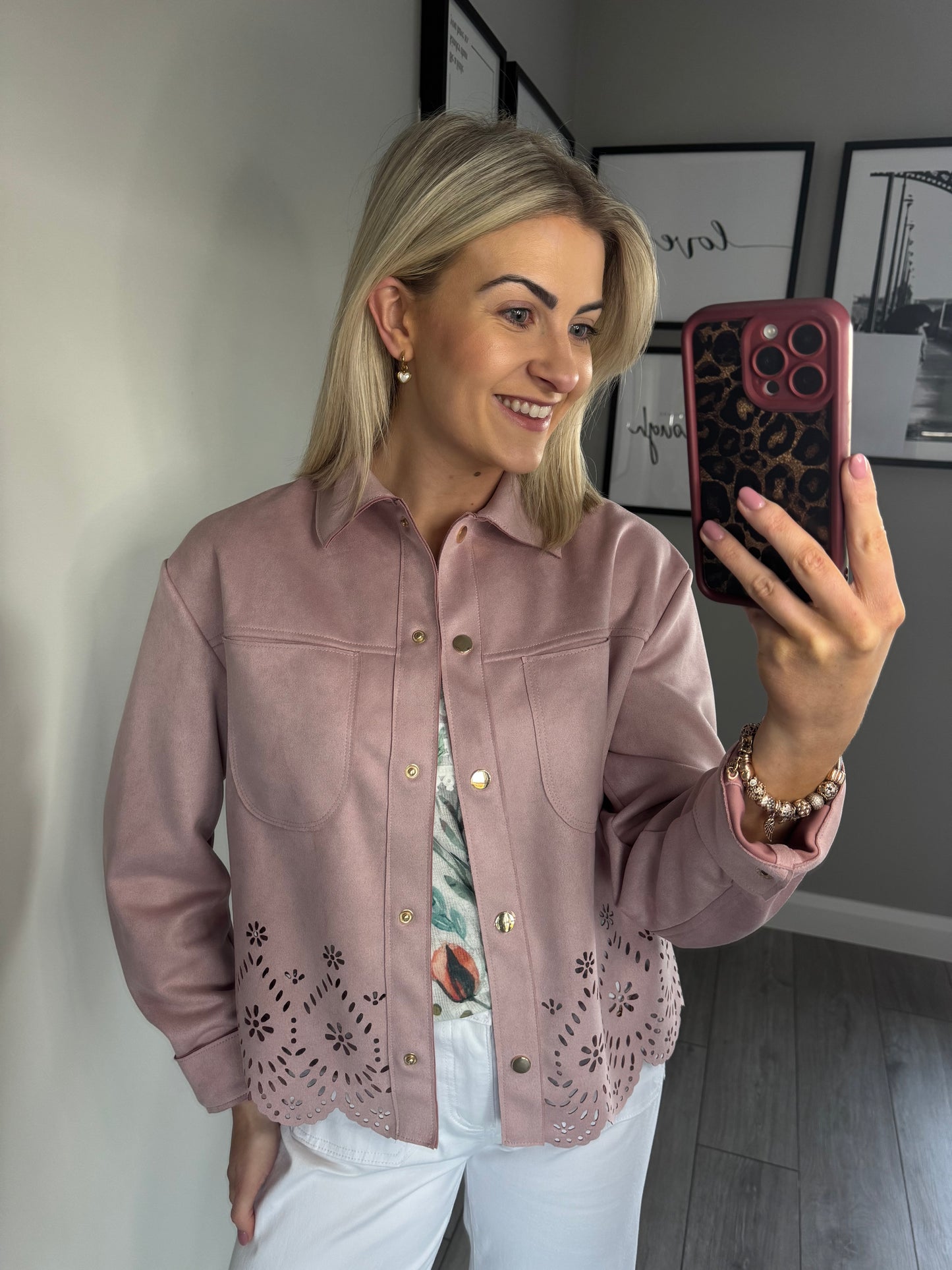 Pink Suedette Jacket