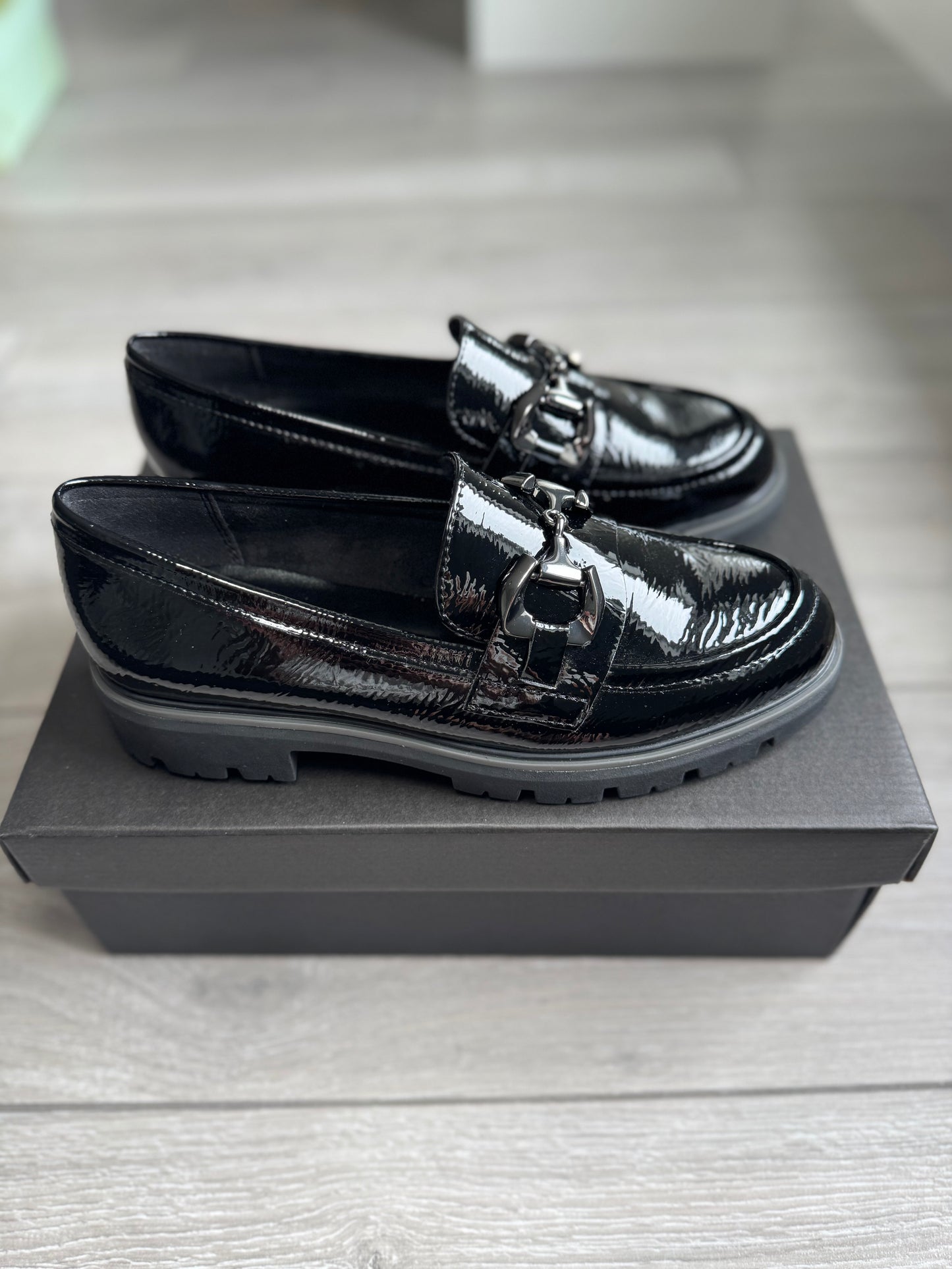 Marco Tozzi Black Patent Loafer