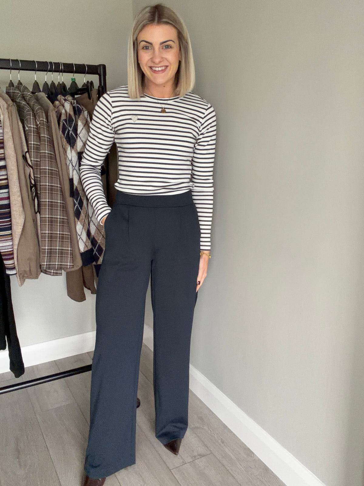 B.Young BYrizetta Navy Wide Leg Pants