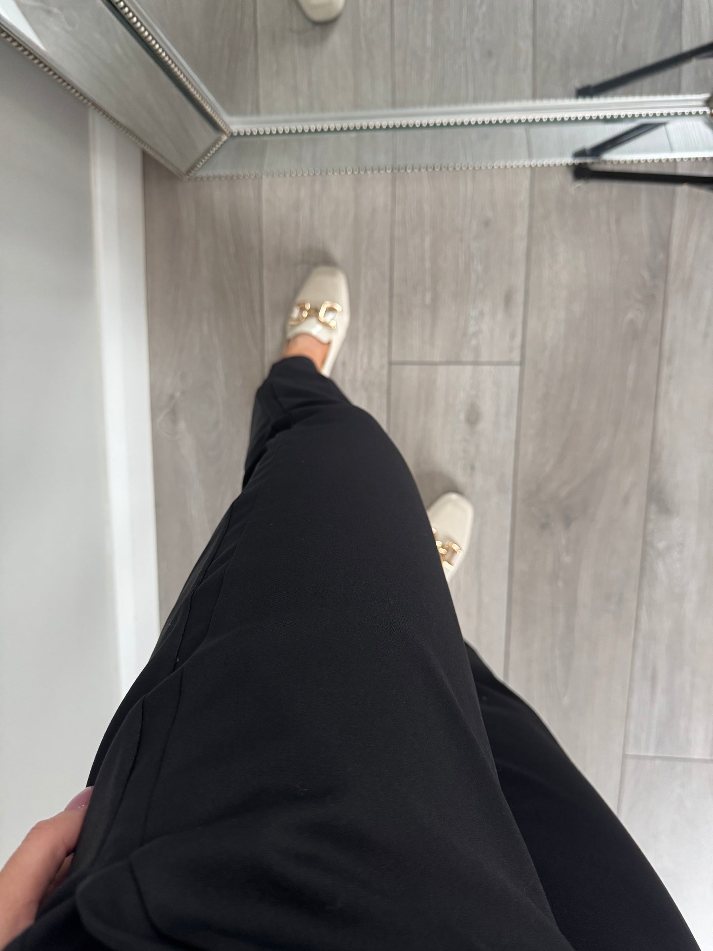 Freequent Black Dress Pleat Trousers