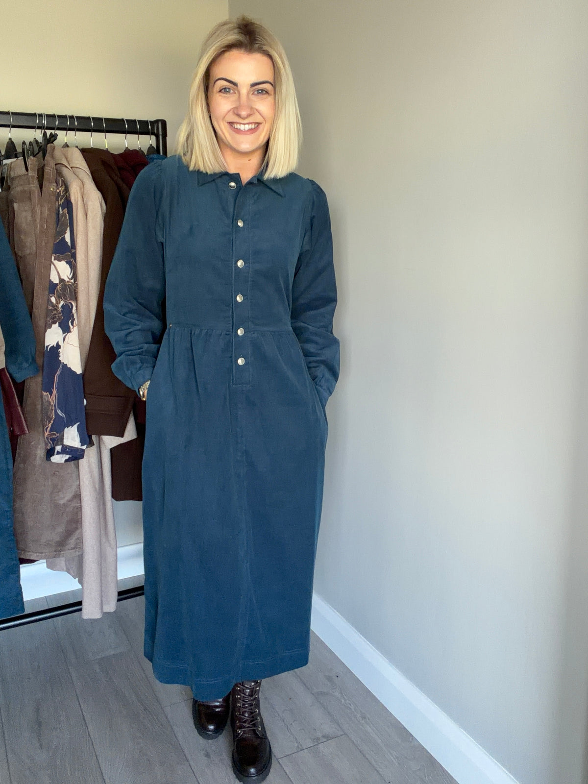 Rant & Rave Hazel Teal Shirt Dress