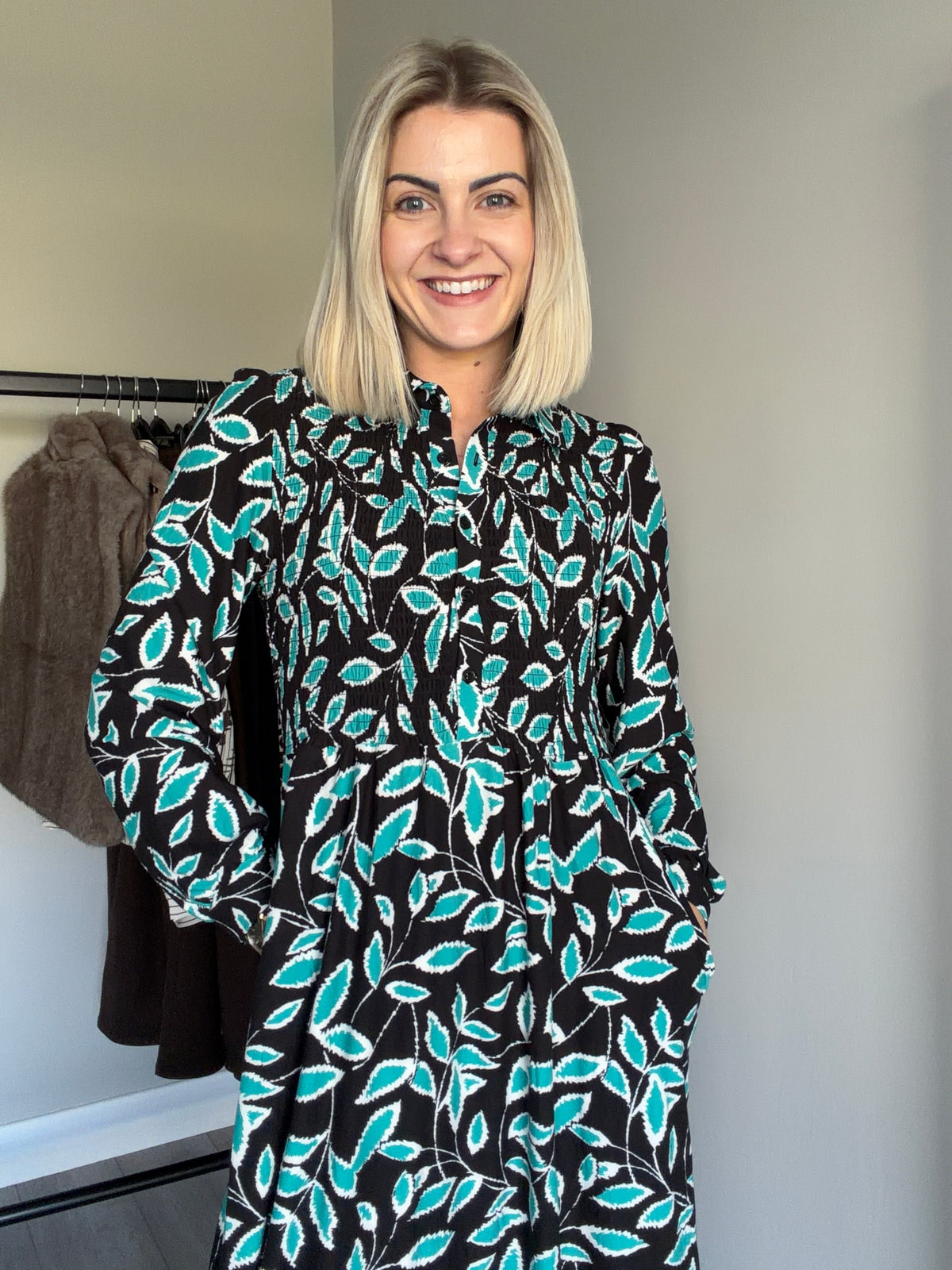 Mudflower Black/Green Soft Touch Dress