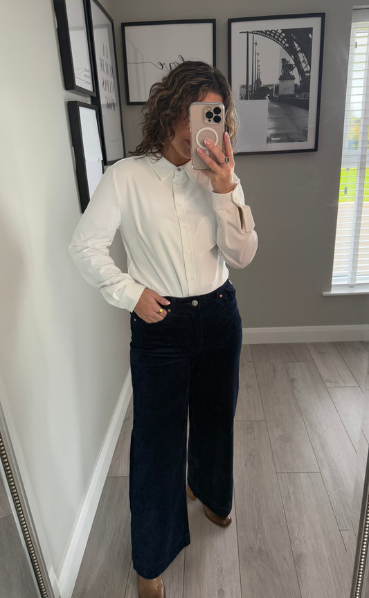 Rant & Rave Rochelle Navy Wide Leg Cord