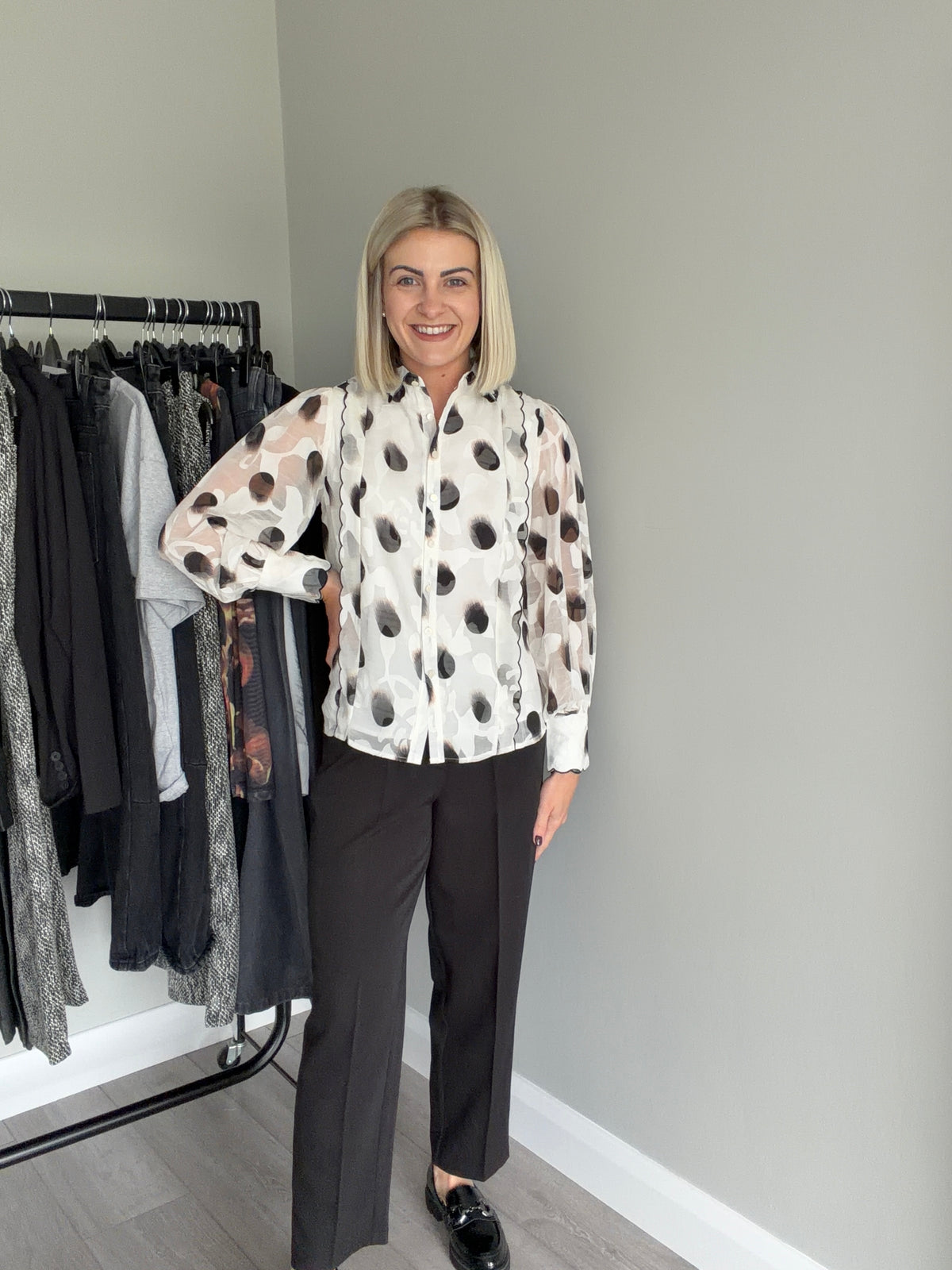 Kaffe KAheather Black Elasticated Cropped Trousers