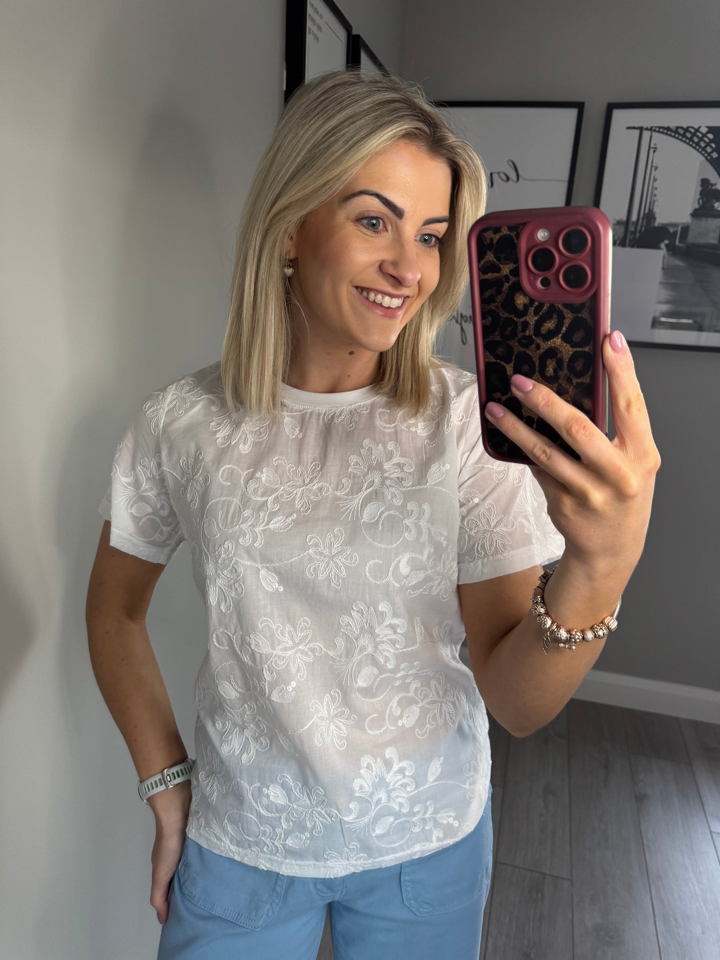 White Floral T-Shirt
