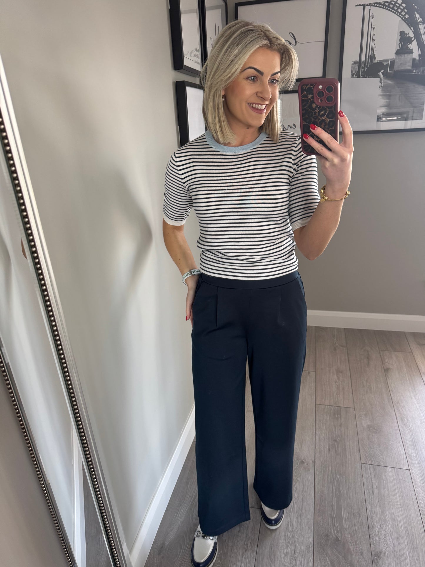 B.Young BYrizetta Navy Wide Leg Pants